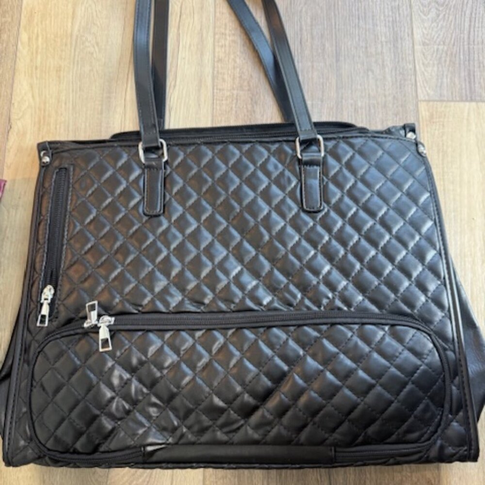 NEW Black Purse with Handles & Zipper storage inside and out